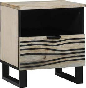 vidaXL Dulap de noapte cu sertar Alb și negru 40 x 33 x 46 cm