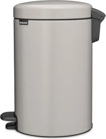 Cos de gunoi cu pedala Brabantia NewIcon 1010440, 12 l, Inchidere lenta, Baza antiderapanta, Gri deschis