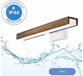 Aplică LED pentru oglindă de baie Brilagi WOODY MIRROR LED/8W/230V IP44 stejar/alb