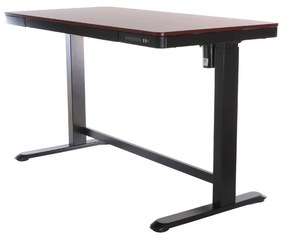 Masa inaltime reglabila OfficeTech 2, 120 x 60 cm, negru / mahagon