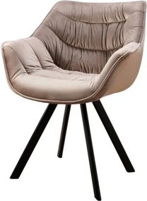 Scaun design retro Dutch Comfort, catifea greige