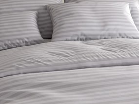 Lenjerie de pat hoteliera din microfibra JASMINE gri deschis - dungi 2 cm Dimensiunile lenjeriei: 70 x 90 cm | 140 x 200 cm