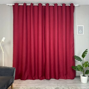 Set două Draperii (Blackout), din Stofă premium (Tip in), Gata lucrate (Inele galerie), Culoare Bordo (Model texturat), Dimensiuni draperie 160x260 cm (x2), Brand Originalio