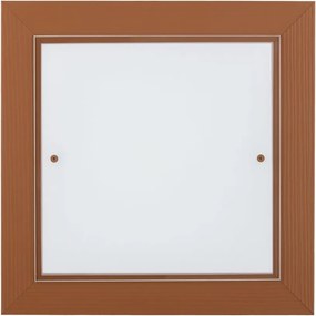 Plafoniera din lemn si sticla TABOR 32x32cm, teracota