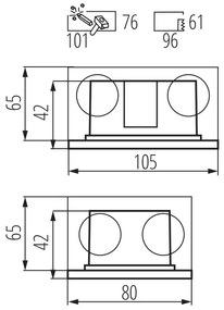 Corp de iluminat LED încastrat GLASI LED/3W/230V 3000K IP44 alb Kanlux 33690