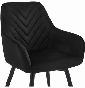 Scaun de masa rotativ NANA360 VELVET, negru