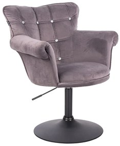 HR804CN Scaun Catifea Grafit cu Bază Neagră