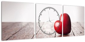 Tablou - Inima din lemn (cu ceas) (90x30 cm)