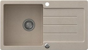 Chiuveta compozit incastrata Quadron Pop Johnny 111 bej 77x44 cm