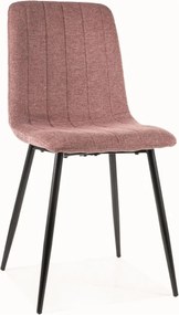 Scaun ALAN, roz antic/negru, stofa/metal, 45x39x91 cm