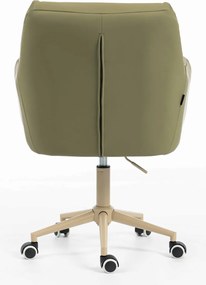 HR840K Scaun Khaki Piele Ecologica Premium Soft cu Bază Crem