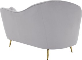 Canapea de design cu 2 locuri, ţesătură Velvet gri/gold crom auriu, EZIO TYP 2