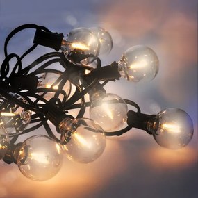 Brilagi - Ghirlandă LED decorativă pentru exterior GIRLANDA, 18xE12, 13m, negru, IP44, alb cald