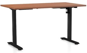 Masa inaltime reglabila OfficeTech A, 120 x 80 cm, bază neagră, cireașă
