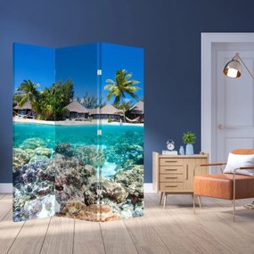 Paravan - Plaja pe insulă tropicală (126x170 cm)