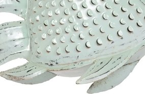 Decorațiune de perete tip pește, stil marin, culoare albastru deschis, din metal, „Blue Reef”