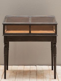 Vitrina din lemn de pin si sticla, cu aspect vintage, Tania