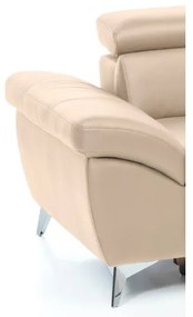 Canapea colțar extensibilă din piele SALERNO II, dreapta, bej