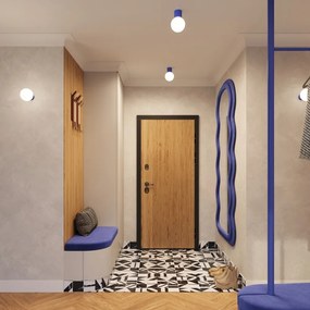 Plafonieră albastră cu abajur din sticlă ø 12 cm Orbital – Sollux