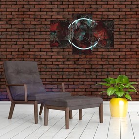 Tablou - Cerc de neon între palmieri (90x60 cm)