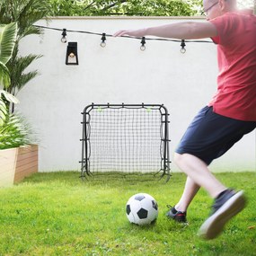 HOMCOM Poartă de Fotbal, ajustabilă, pliabilă, cadru metalic, 100 x 95 cm, Negru | Aosom Romania