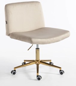 HR150K Scaun Latte din Catifea cu Bază Aurie