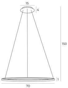 Lustra suspendata LED dimabila design modern QUEEN auriu periat, 70cm