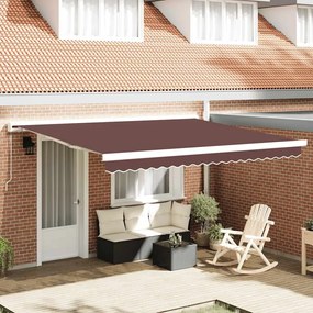 vidaXL Copertină retractabilă manual, maro, 400x300 cm