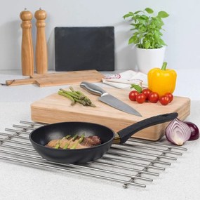 Set oale si tigai Royalty Line FD10, 10 piese, Aluminiu turnat, Acoperire din marmura Greblon, Inductie, Negru