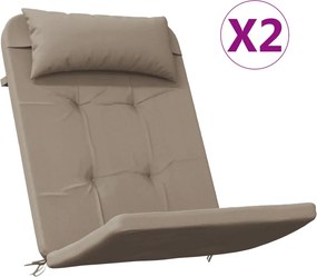 vidaXL Perne pentru scaun Adirondack, 2 buc, gri taupe, textil oxford