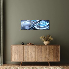 Tabloul cu abstracție albastră (cu ceas) (90x30 cm)