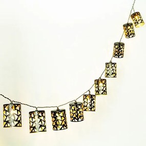 Instalație LED solară 10xE12/3,65m IP44 alb cald