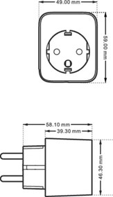 Priză inteligentă E 2300W + contor de energie Wi-Fi WiZ