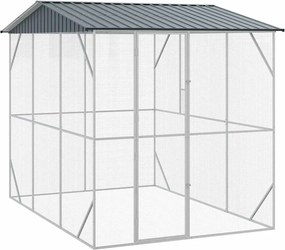 vidaXL Cușcă pentru păsări Antracit 227 x 310 x 247 cm Oțel Galvanizat