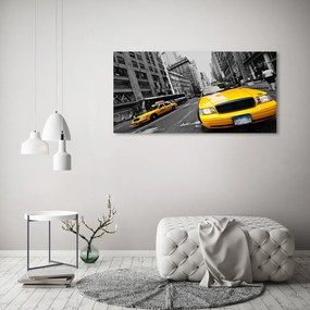 Pictura pe sticlă acrilică New york taxiuri