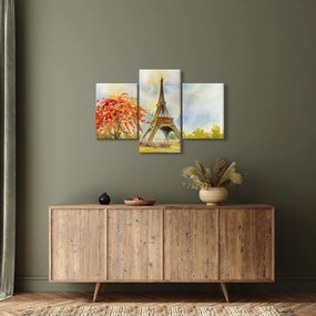 Tablou pictat cu turnul Eiffel (90x60 cm)