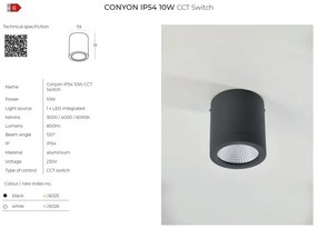 Spot LED aplicat de exterior IP54 CONYON 10W CCT SWITCH