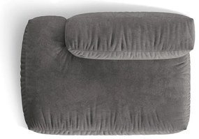 Modul pentru canapea modulară gri cu tapițerie din catifea (cu colț pe partea stângă) Martina – Micadoni