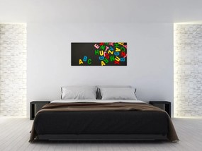 Tablou - litere colorate (120x50 cm)