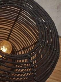 Veioza eco din bambus cu ratan Tanami h.30cm, black