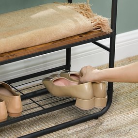 Perete de hol TAYLOR cu dulap pentru pantofi 181x58 cm, maro rustic