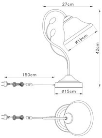 Globo 69007-1T - Lampa de masa POSETS 1xE27/60W/230V