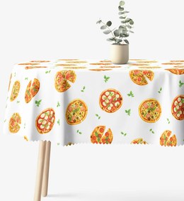 Goldea față de masă teflonată - pizza delicioasă - ovală 120 x 160 cm