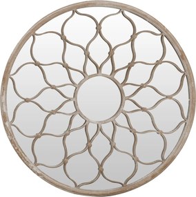 vidaXL Oglindă,rotundă,nisip,60x3 cm,fier,pentru utilizare în interior