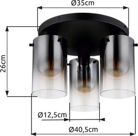 Lustră aplicată Globo 15907-3D FLORENTINA 3xE27/40W/230V