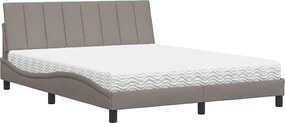 vidaXL Pat cu saltea, Hanko, gri taupe, 160x200 cm material textil