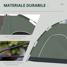 Outsunny Cort Pop-Up Camping 4 Persoane Geantă Transport 210x210x135cm | Aosom Romania
