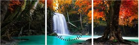 Tablou - Laguna de Smarald (cu ceas) (90x30 cm)