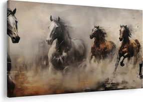 Tablou - Pictură în ulei de cai (90x60 cm)