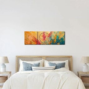 Tablou - Vopsirea câmpului (cu ceas) (90x30 cm)